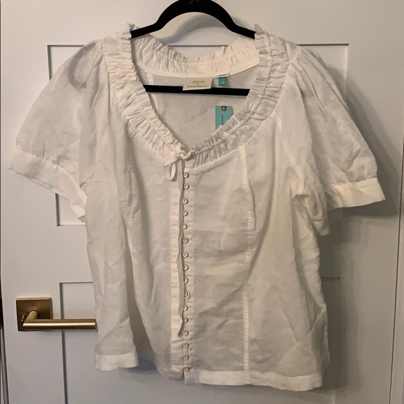 Anthropologie Plus Sized Maeve Linen Blouse - Picture 1 of 3